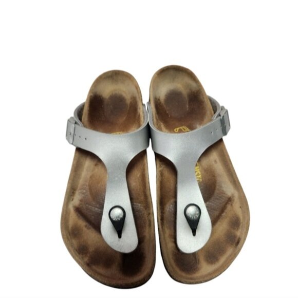 Birkenstock Silver Sandals Size 36 EU - Picture 1 of 6
